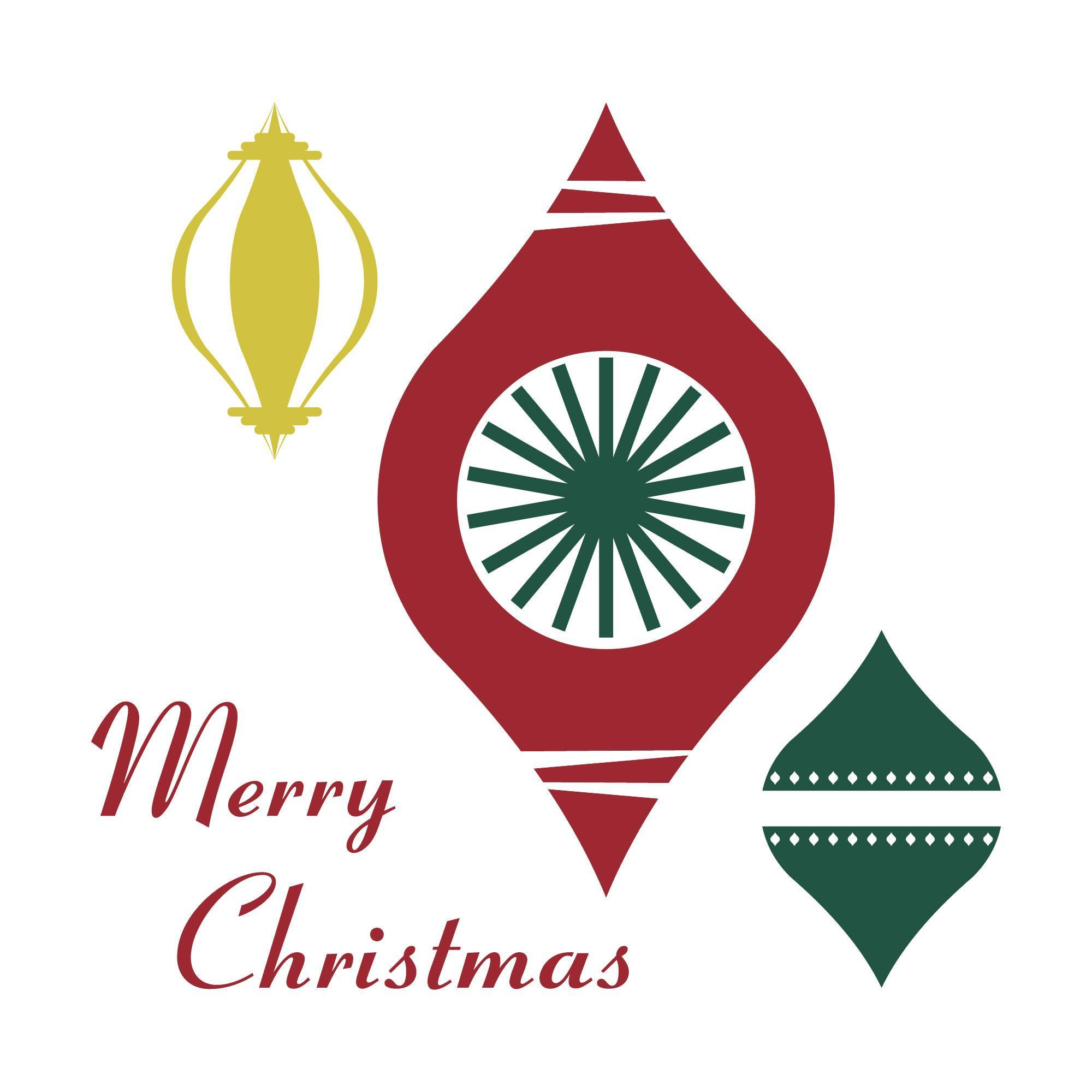 Christmas Notepad | 3x8 Lined | To-Do List Pad with vintage red, green, and gold ornament design and Merry Christmas text.