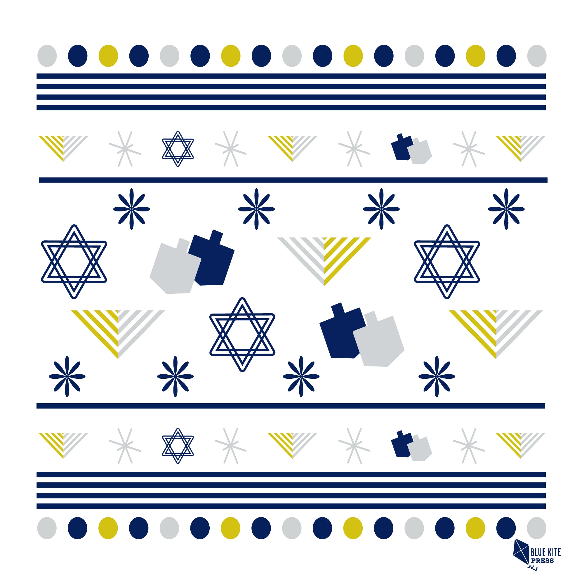 Hanukkah Bright pattern by Blue Kite Press