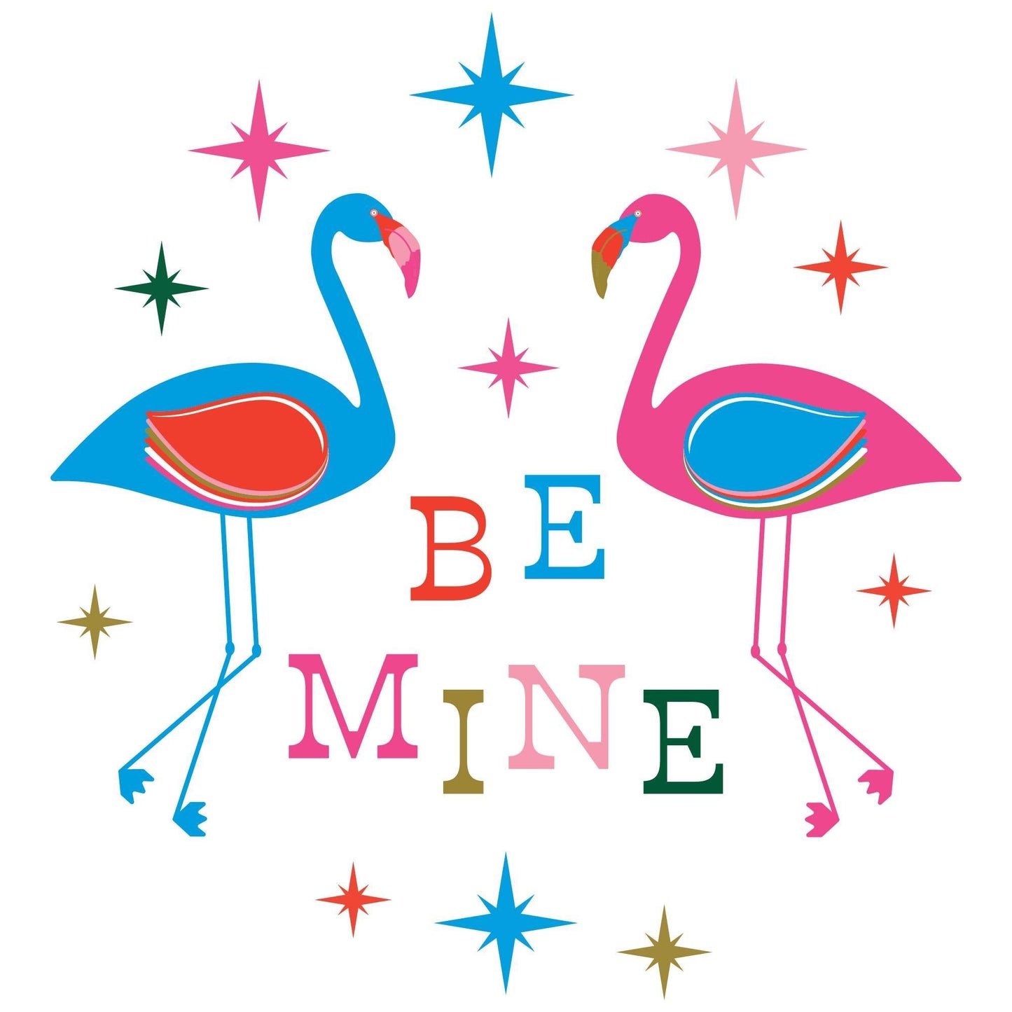 Be Mine Flamingo Card