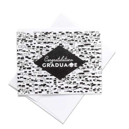 Congrats Graduate Note Card | Black & White | Greeting Card | Blank Inside