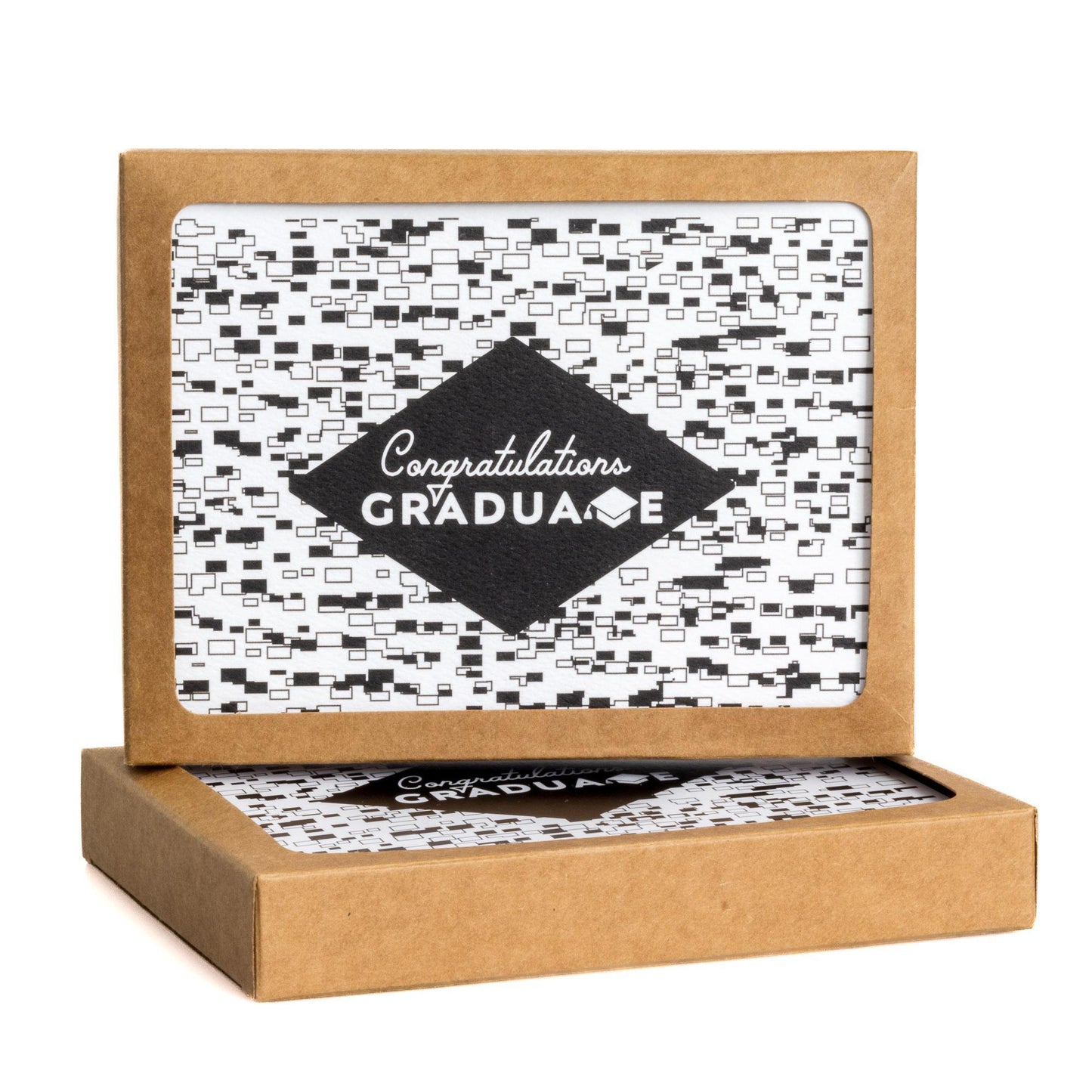 Congrats Graduate Note Card Set | Black & White | 8 Cards & Envelopes