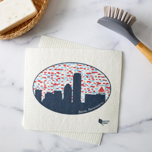 Boston Skyline Swedish Dishcloth | Citgo Sign | Cellulose 6.75"x8"