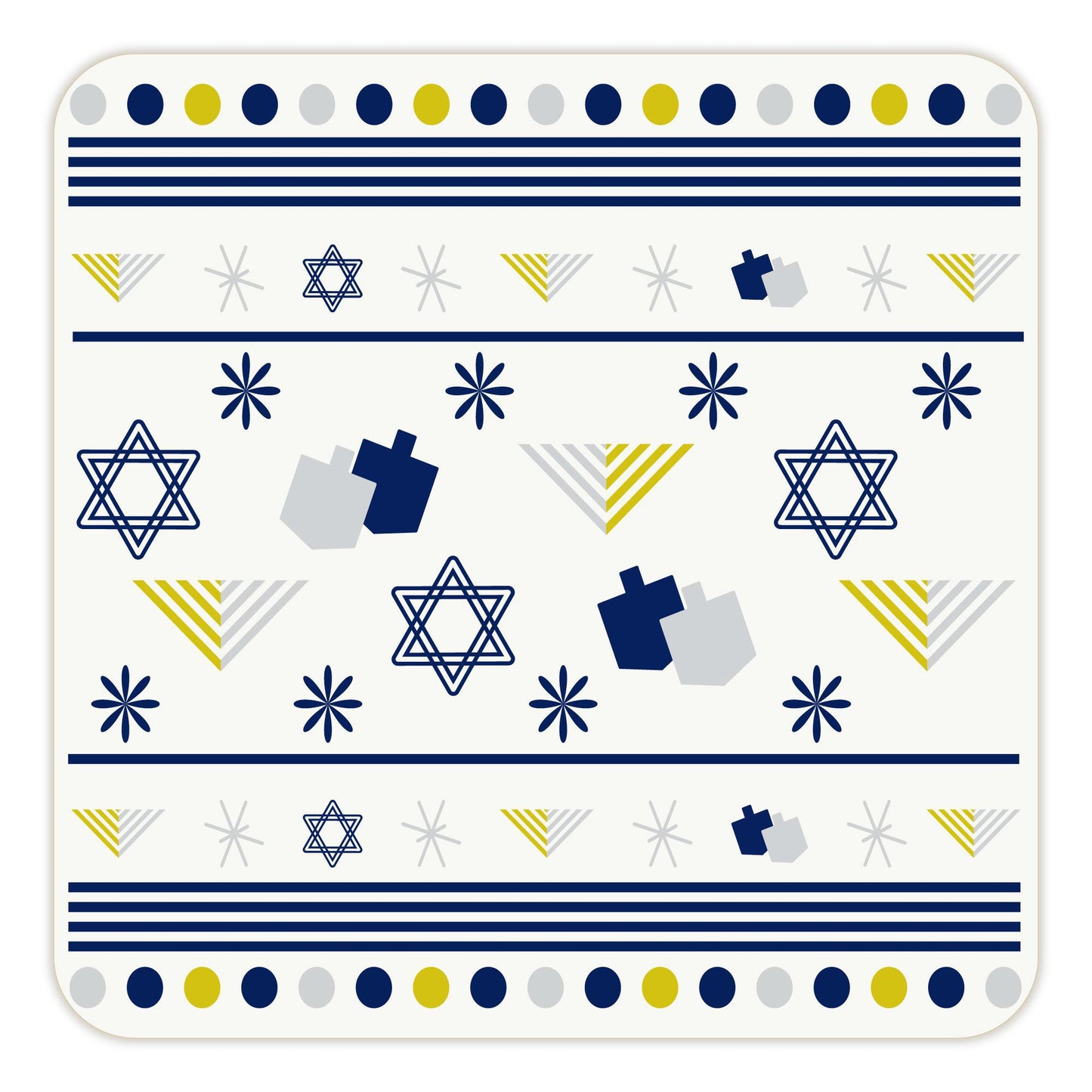 Hanukkah Paper Coasters | Dreidels & Menorahs | Disposable