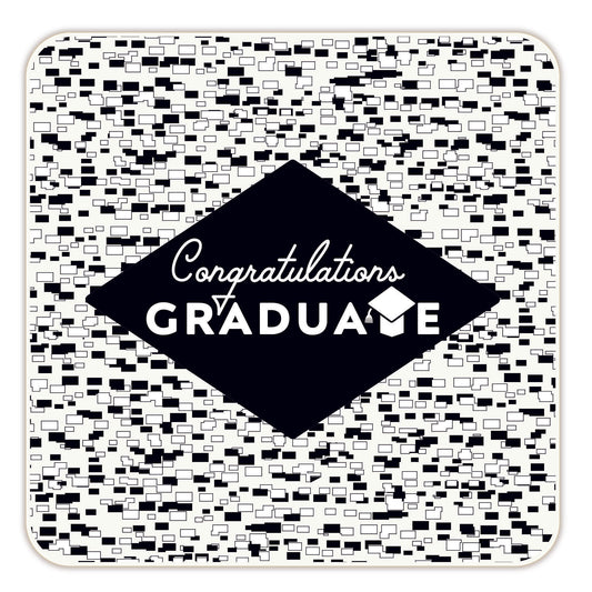 Congrats Graduate Paper Coasters | Black & White | Party Coasters