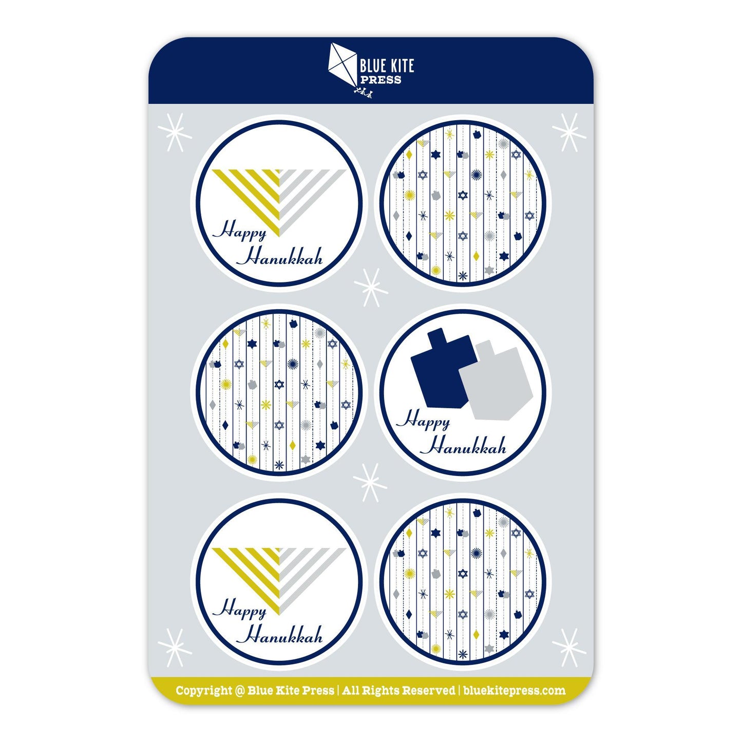 Hanukkah Sticker Sheets | Dreidels & Menorahs | Hanukkah Stickers