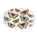 Butterfly Serving Tray 70s Boho Oval with colorful retro butterfly design on an oval white background