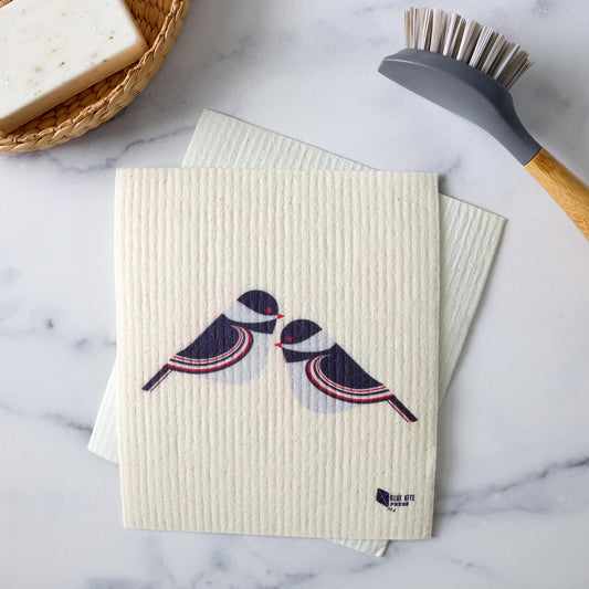 Chickadee Swedish Dishcloth | Modern Birds | Cellulose 6.75"x8"