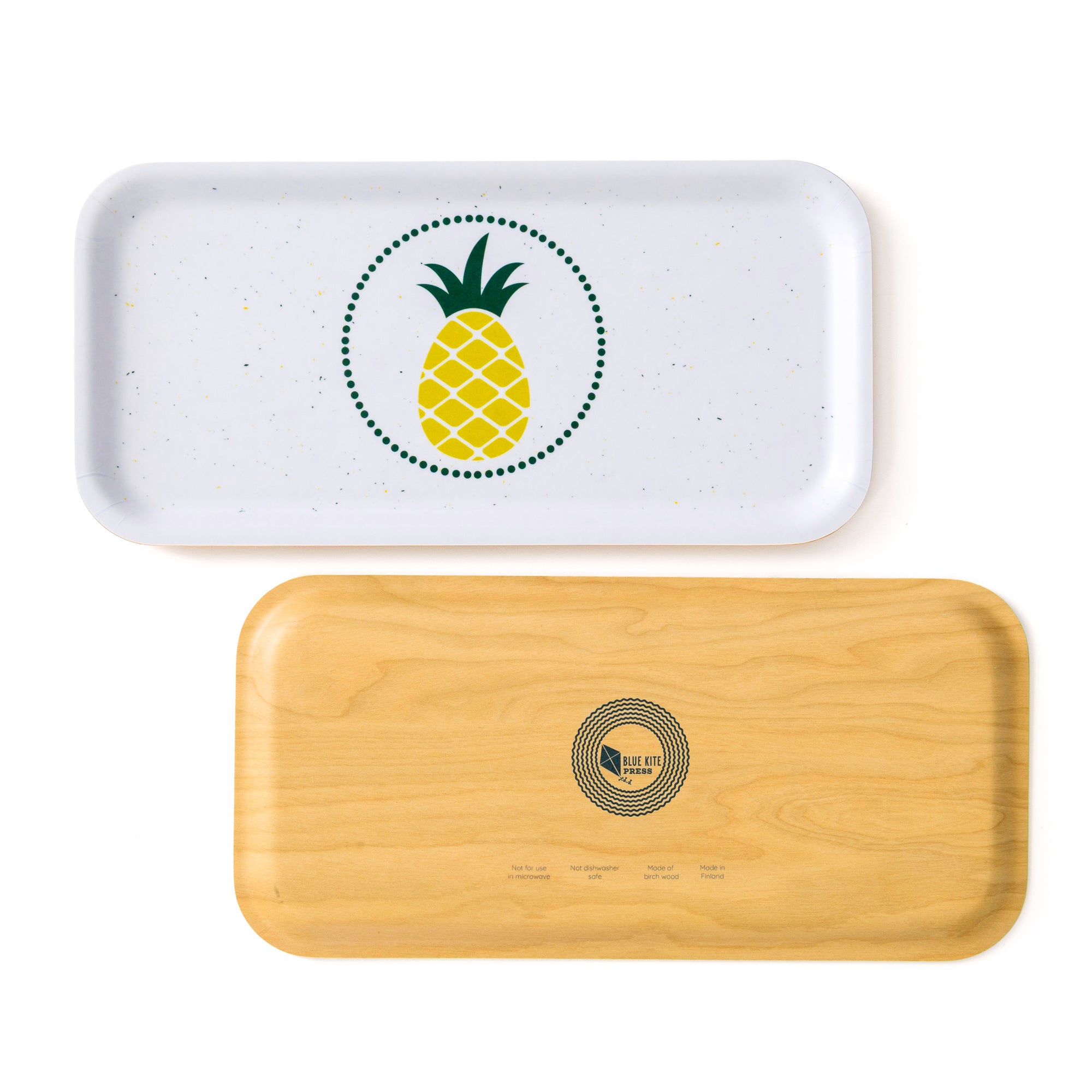 Pineapple Birch Tray with tropical pineapple design, eco-friendly 11x5" serving tray for snacks and decor
