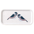 Chickadee Birch Tray with modern bird design on birch wood, perfect for serving snacks and decor.