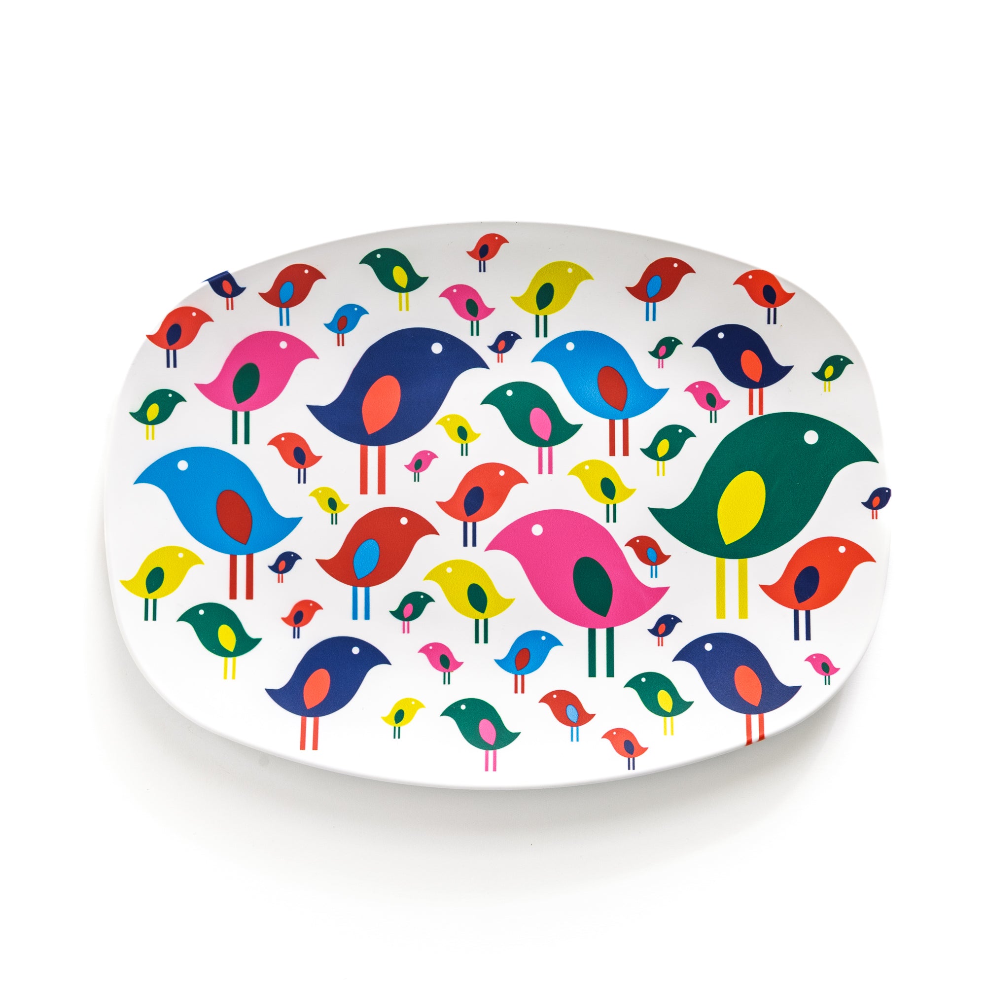 Bright Bird Oval Serving Tray