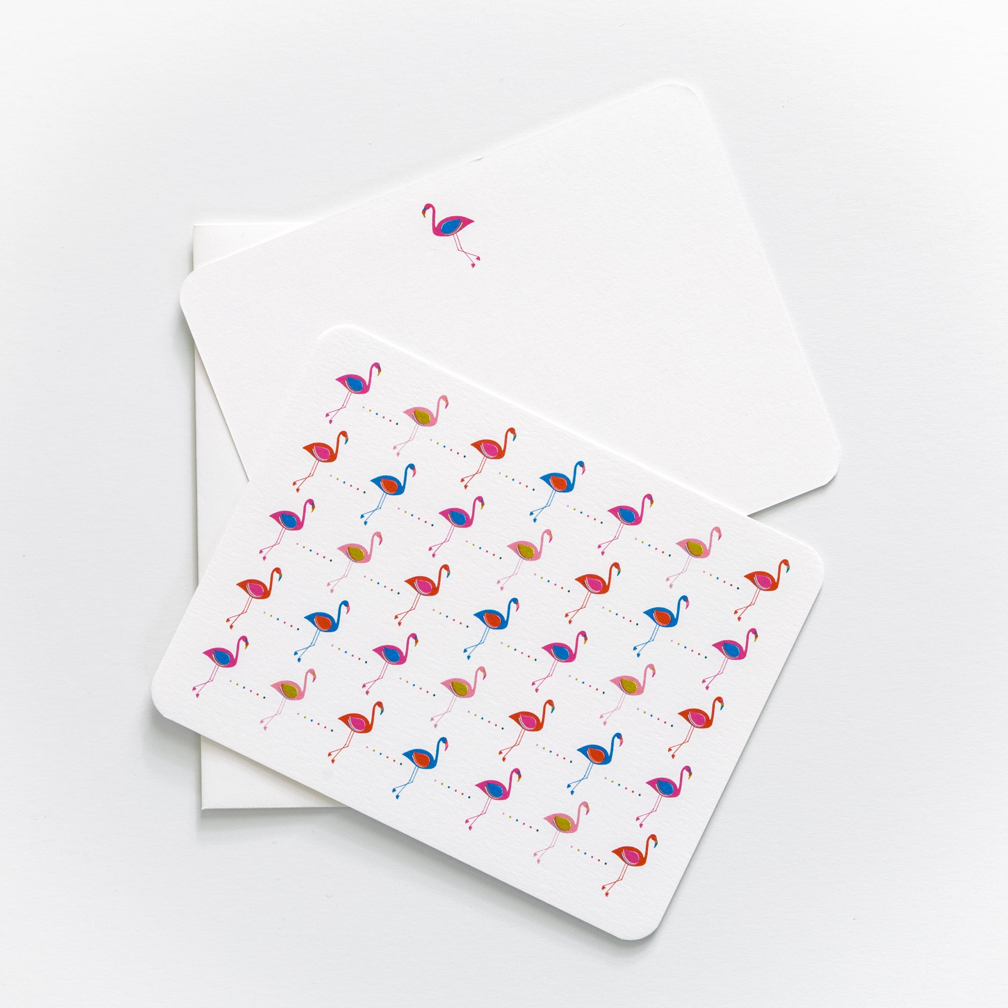 Flamingo Flat Card Set, 6 Cards with Envelopes