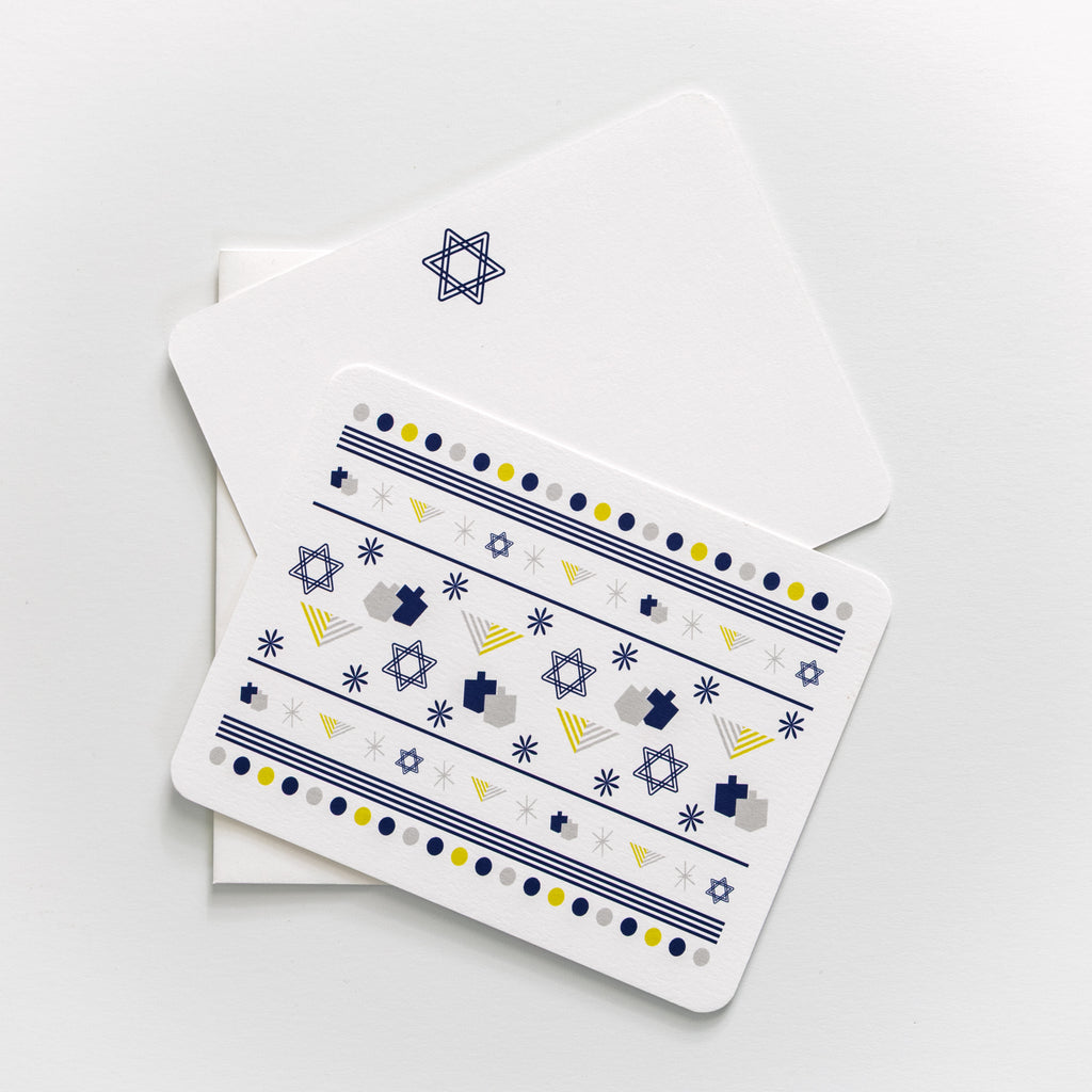 Hanukkah Flat Card Set, 6 Cards with Envelopes