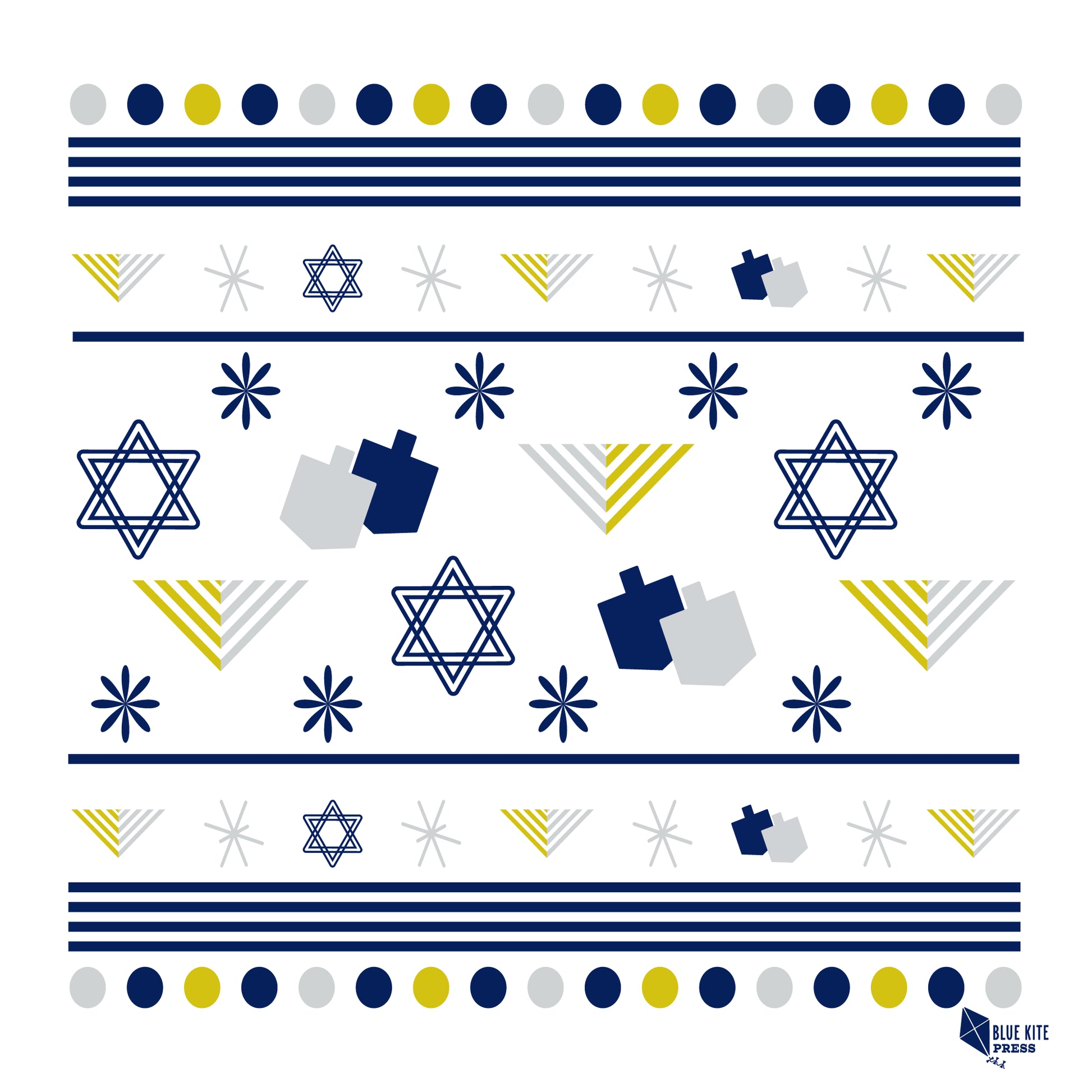Hanukkah Bright pattern by Blue Kite Press