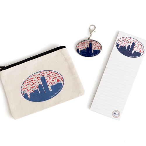 Boston Skyline Bag Charm | Boston Souvenir | Enamel 2.5"