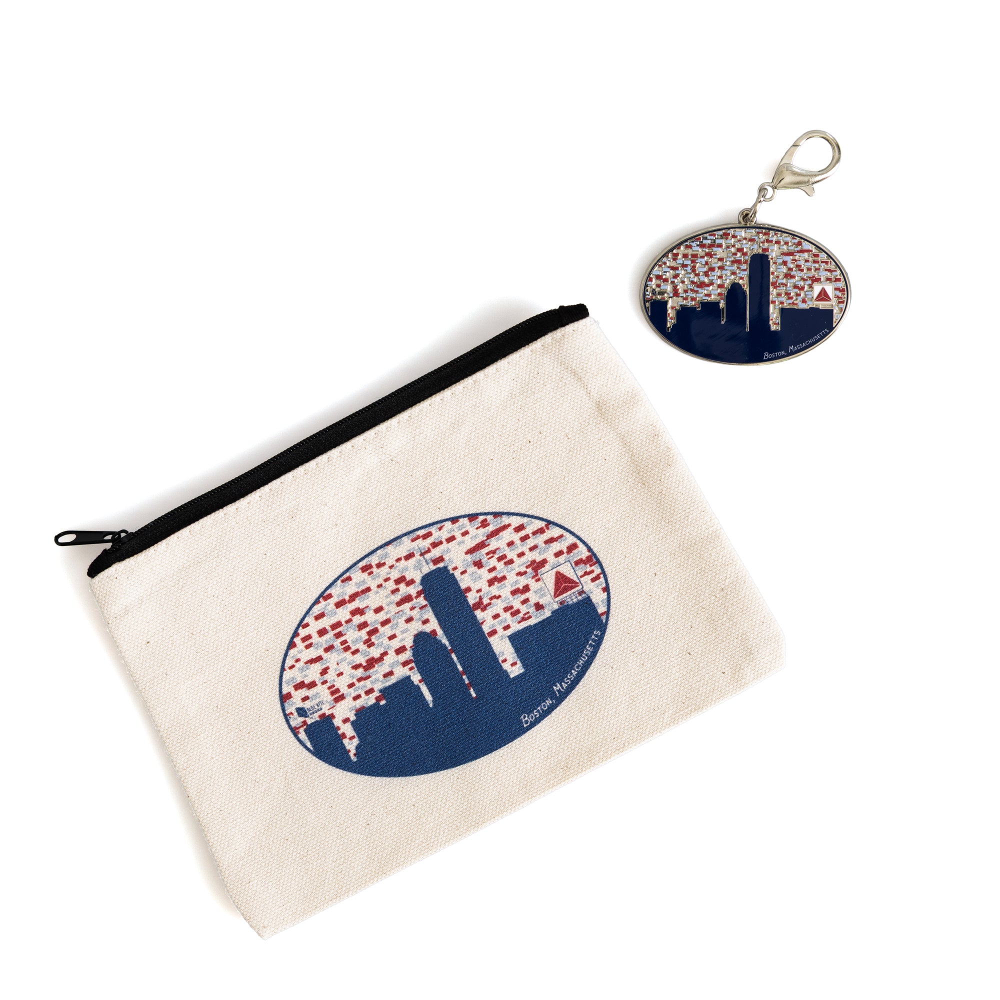 Boston Skyline Zip Pouch | Boston Souvenir | Canvas 6x8"