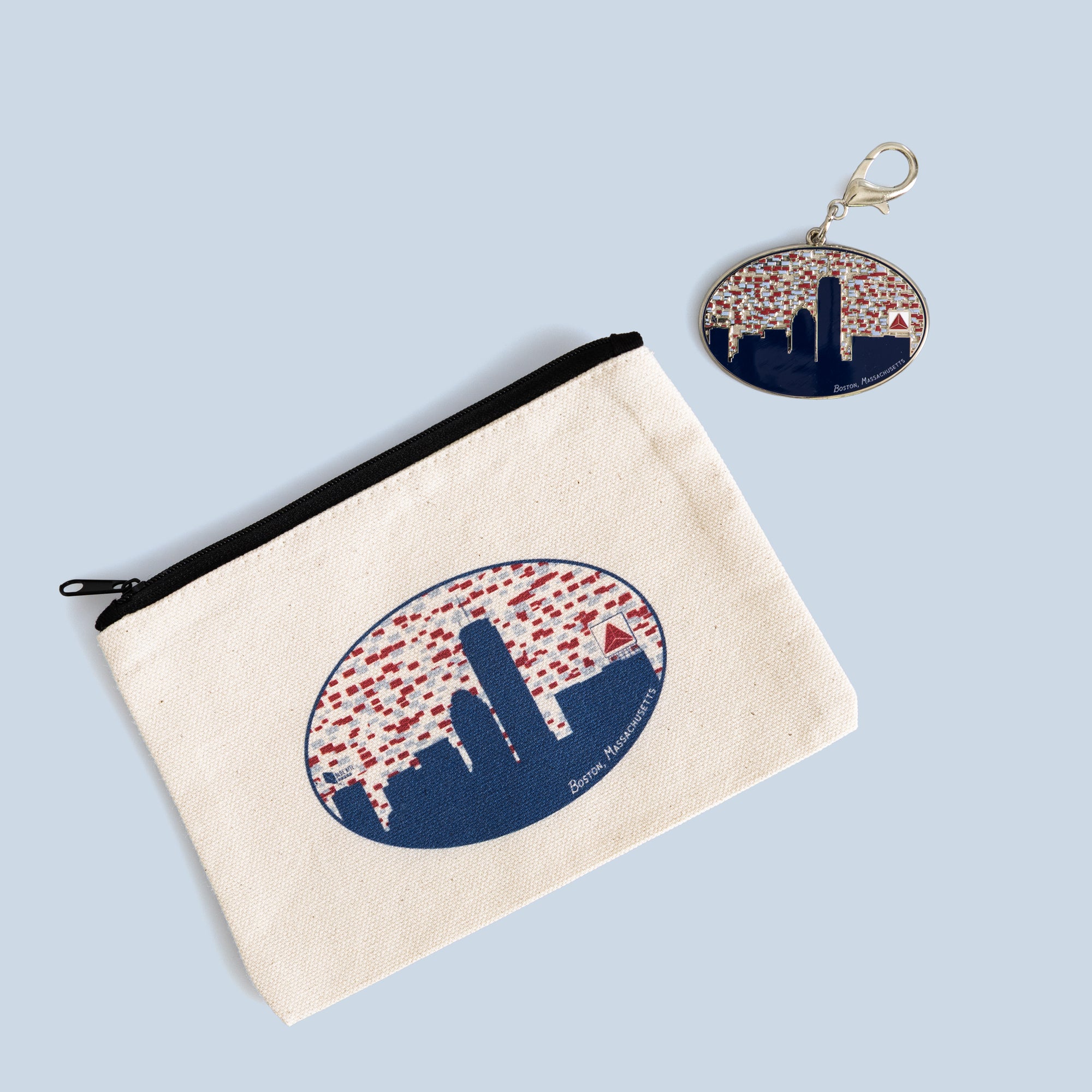 Boston Skyline Bag Charm | Boston Souvenir | Enamel 2.5"