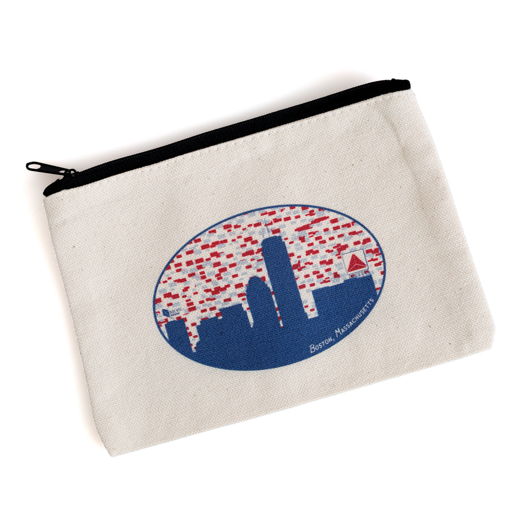 Boston Skyline Zip Pouch | Boston Souvenir | Canvas 6x8"