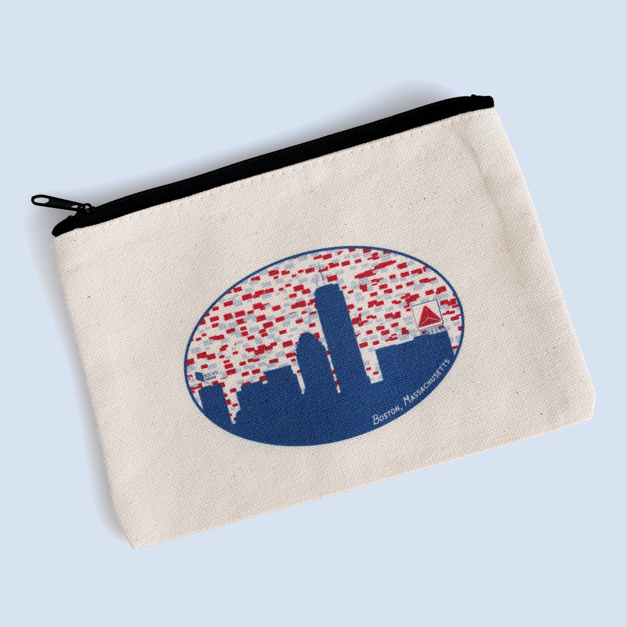 Boston Skyline Zip Pouch | Boston Souvenir | Canvas 6x8"