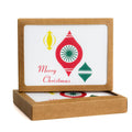 Merry Christmas Note Card Set with vintage ornament design, includes 8 cards and envelopes in A2 size.