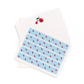 Cherry flat card set featuring cherry illustrations on white cards with coordinating envelopes, A2 size stationery set