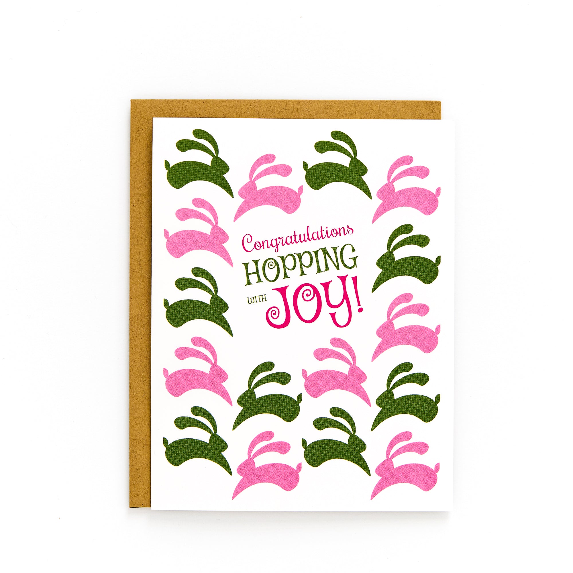 Bunny Pink Congratulations Card - Blue Kite Press