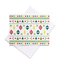 Christmas Card Vintage Christmas Greeting Card Blank Inside with colorful ornaments and trees design on recycled paper