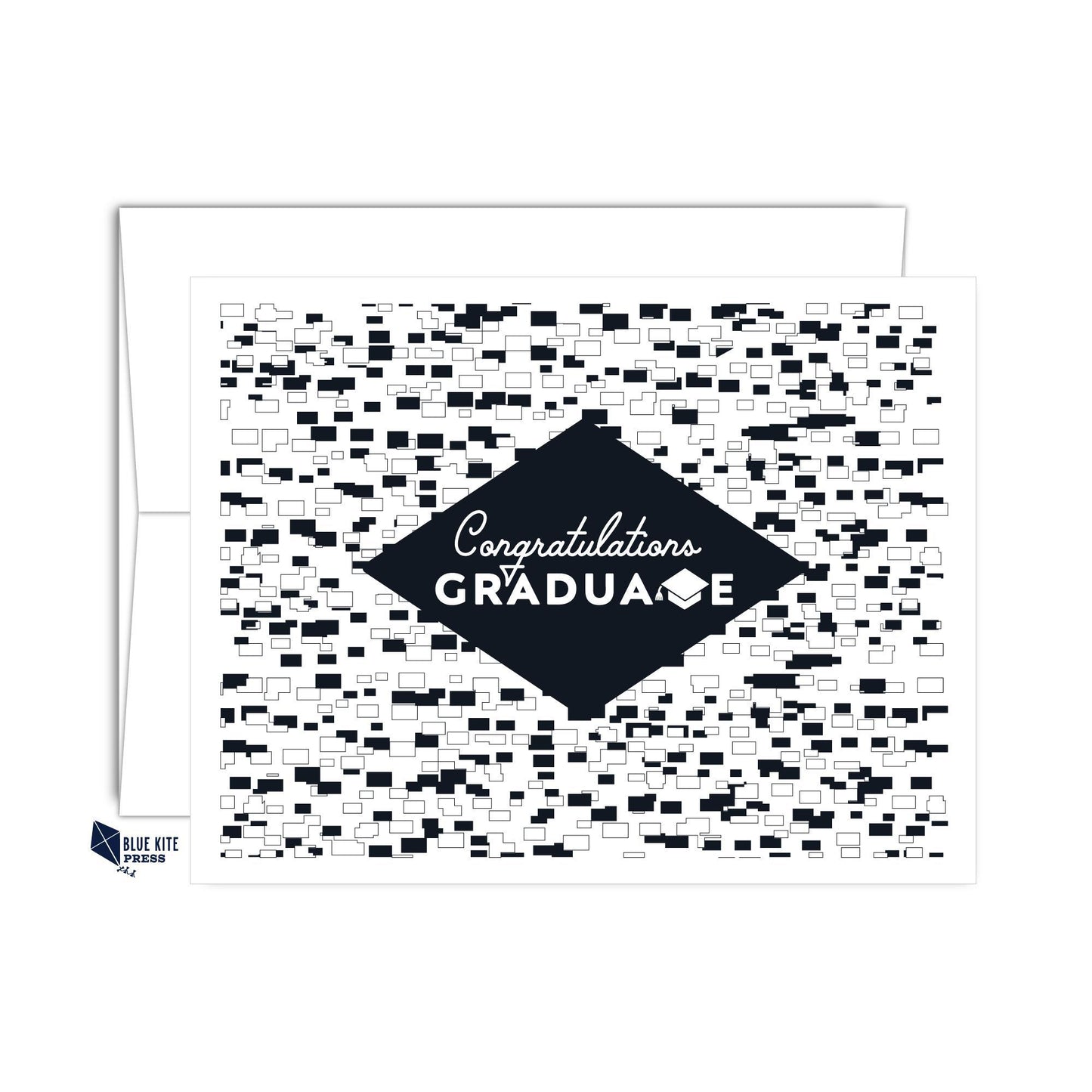 Congrats Graduate Note Card Set | Black & White | 8 Cards & Envelopes