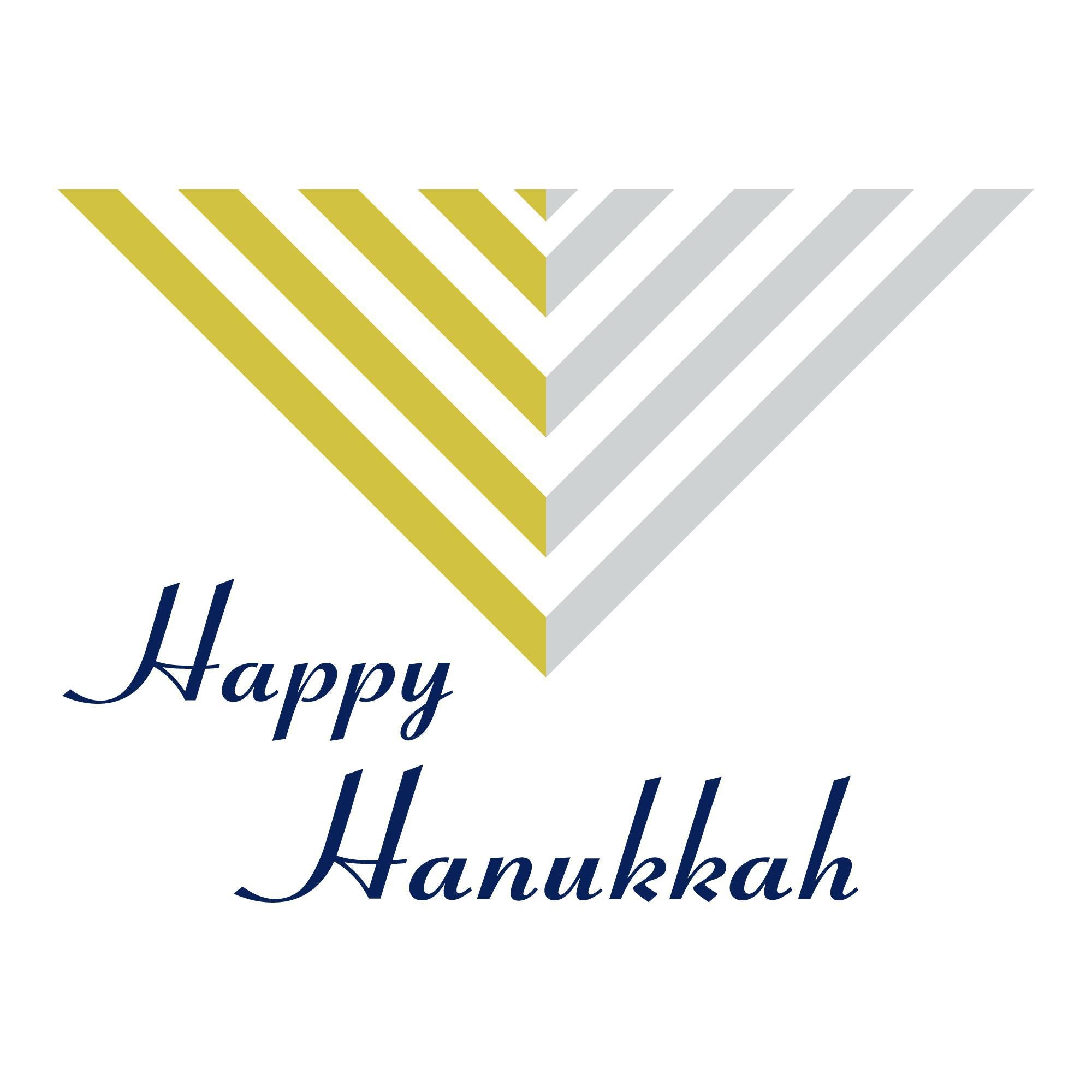 Hanukkah Notepad 3x8 Lined To-Do List Pad with modern gold and silver menorah and Happy Hanukkah text design.