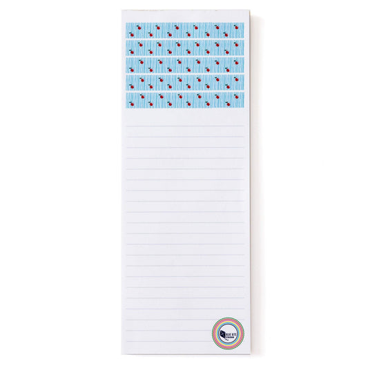 Cherry Notepad | Modern Red & Blue | 50 Lined Sheets 3&quot;x8&quot;