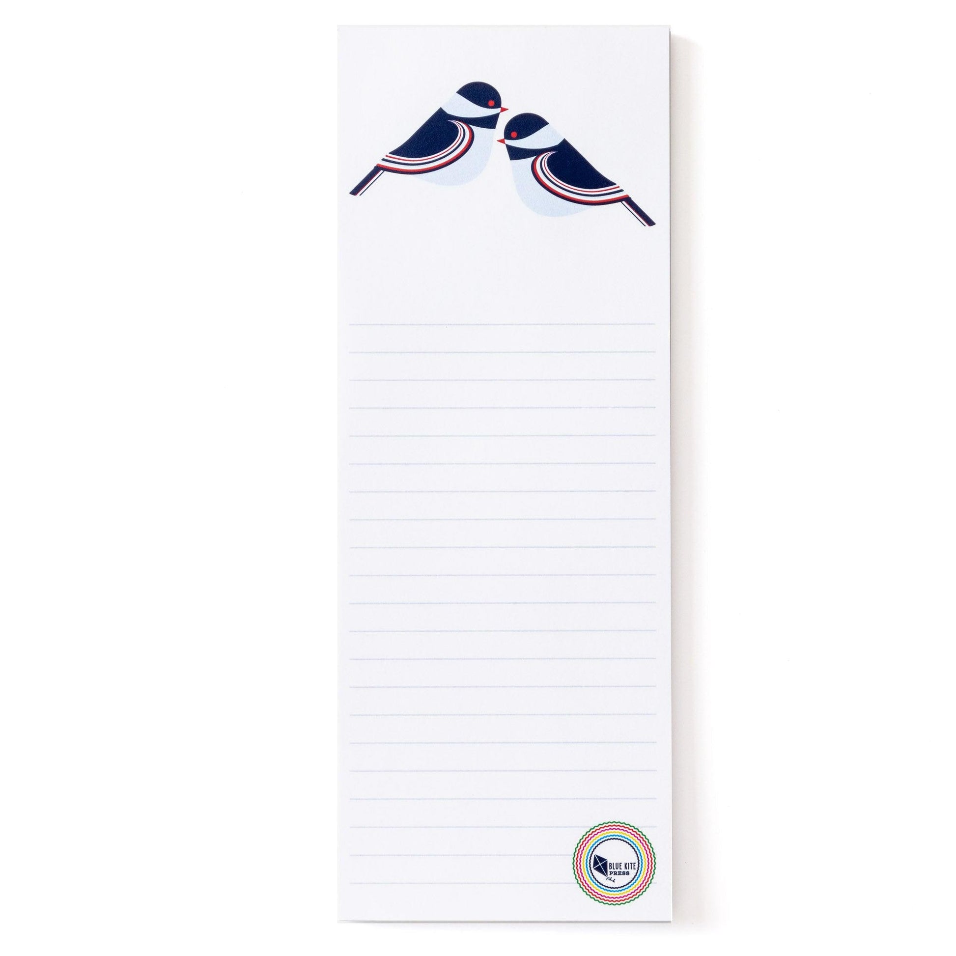 Chickadee Notepad | Modern Birds | 50 Lined Sheets 3&quot;x8&quot;