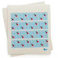 Cherry Swedish Dishcloth | Modern Red & Blue | Cellulose 6.75"x8"