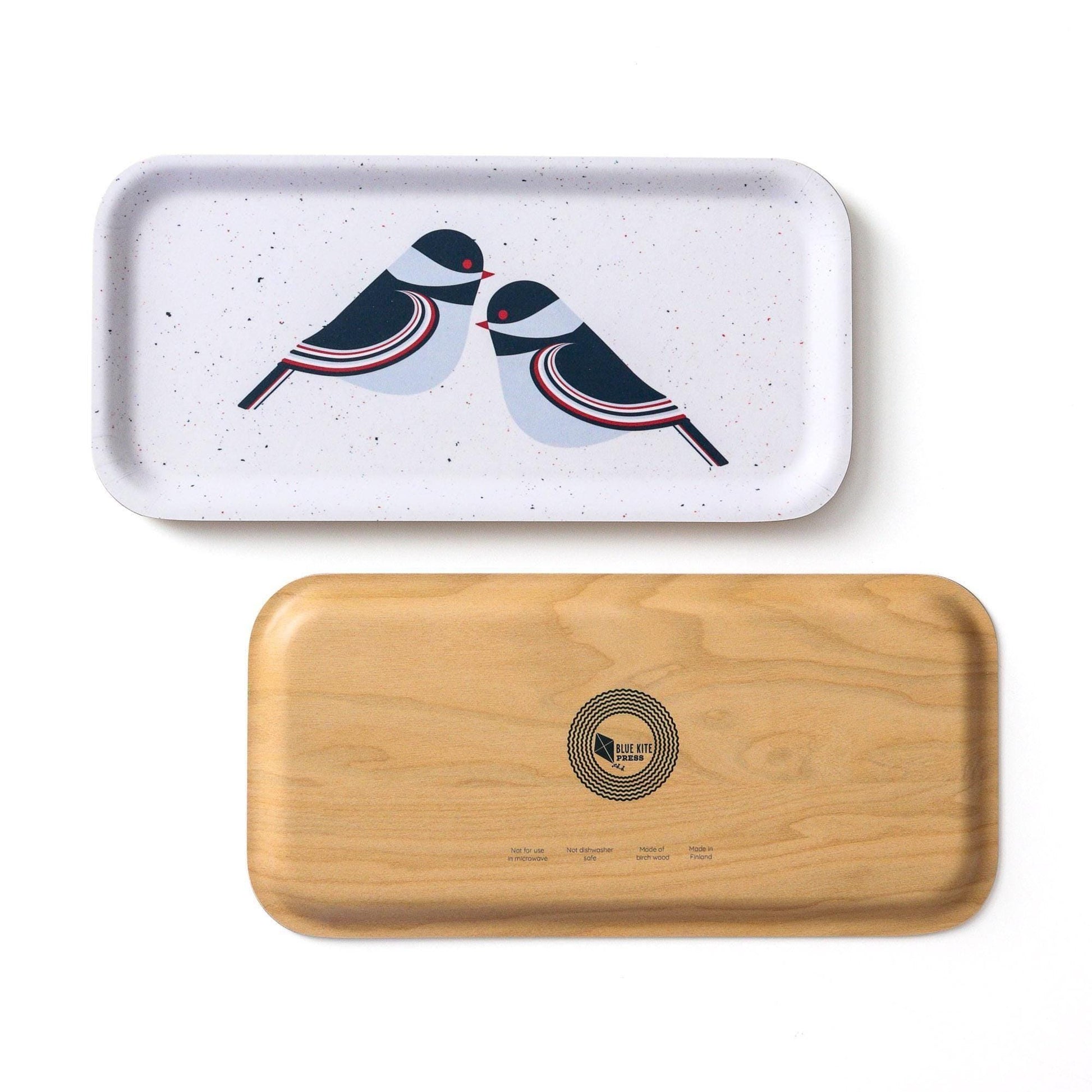 Chickadee Birch Tray | Modern Birds | Birch Veneer 11&quot;x5&quot;