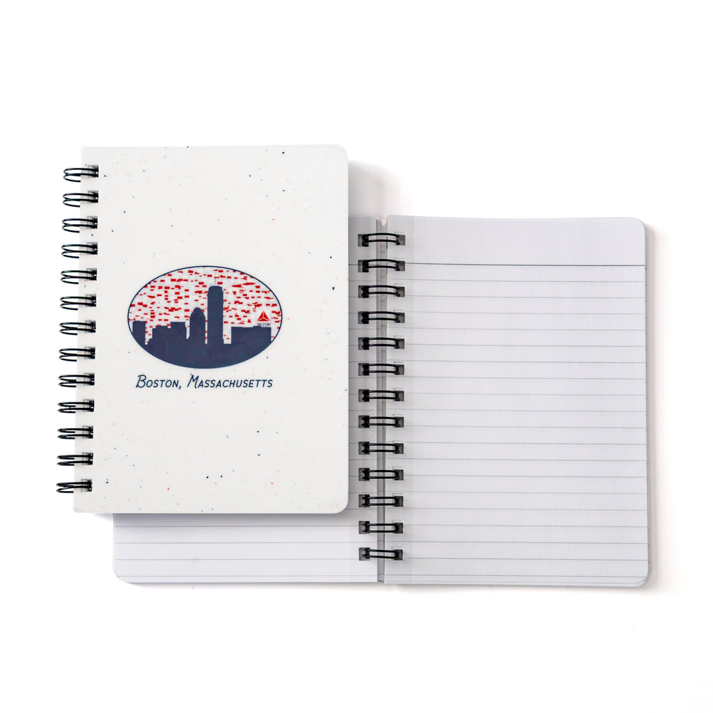 Boston Skyline Notebook | Citgo Sign | 5x7 Spiral with lined pages featuring Boston skyline and Citgo sign design