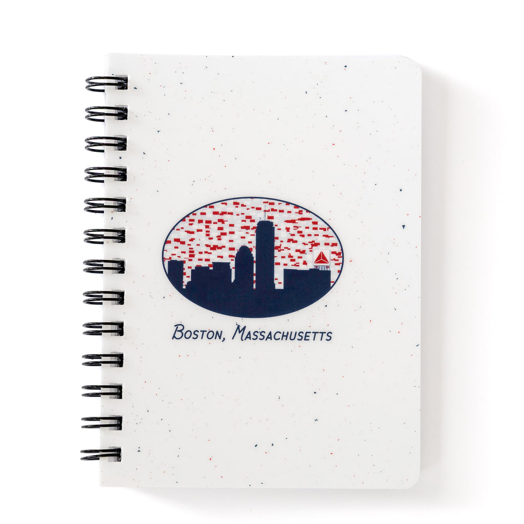 Boston Skyline Notebook | Citgo Sign | 5x7 Spiral with Boston skyline and Citgo sign on white speckled cover