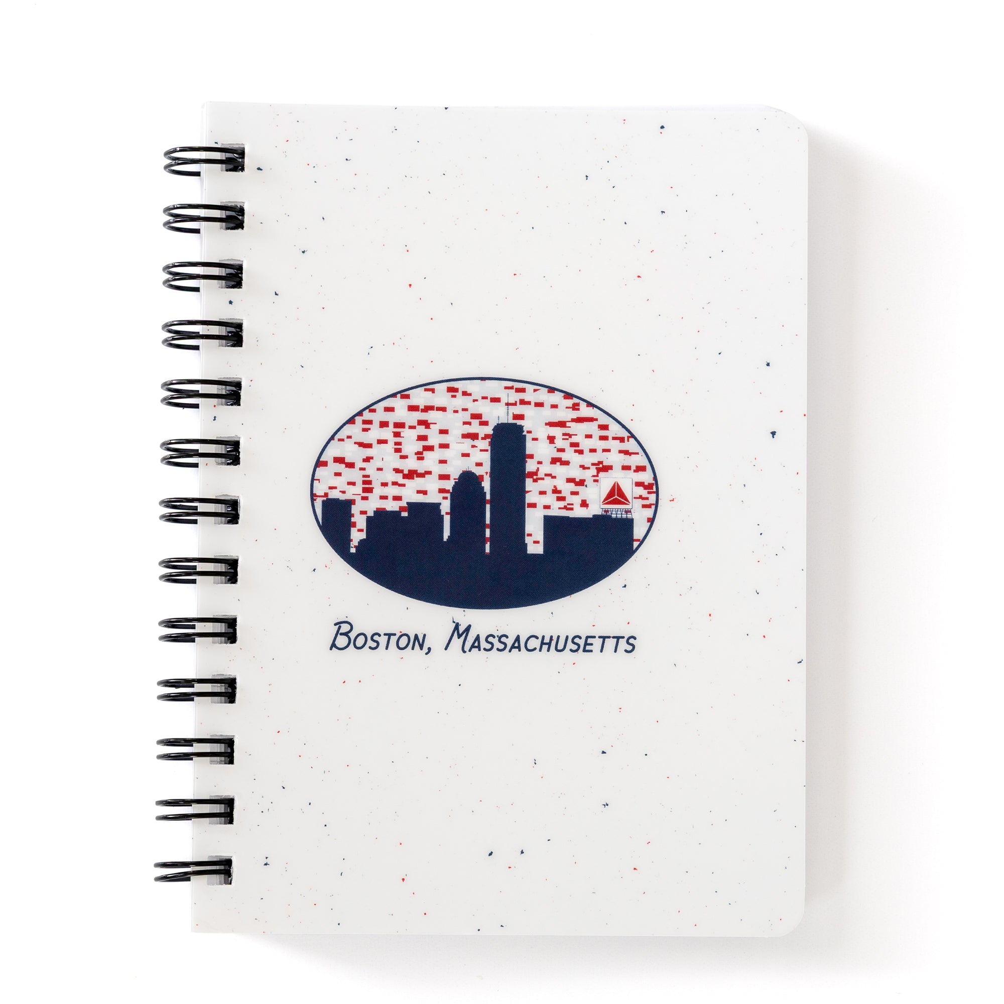 Boston Skyline Notebook | Citgo Sign | 5x7 Spiral with Boston skyline and Citgo sign on white speckled cover