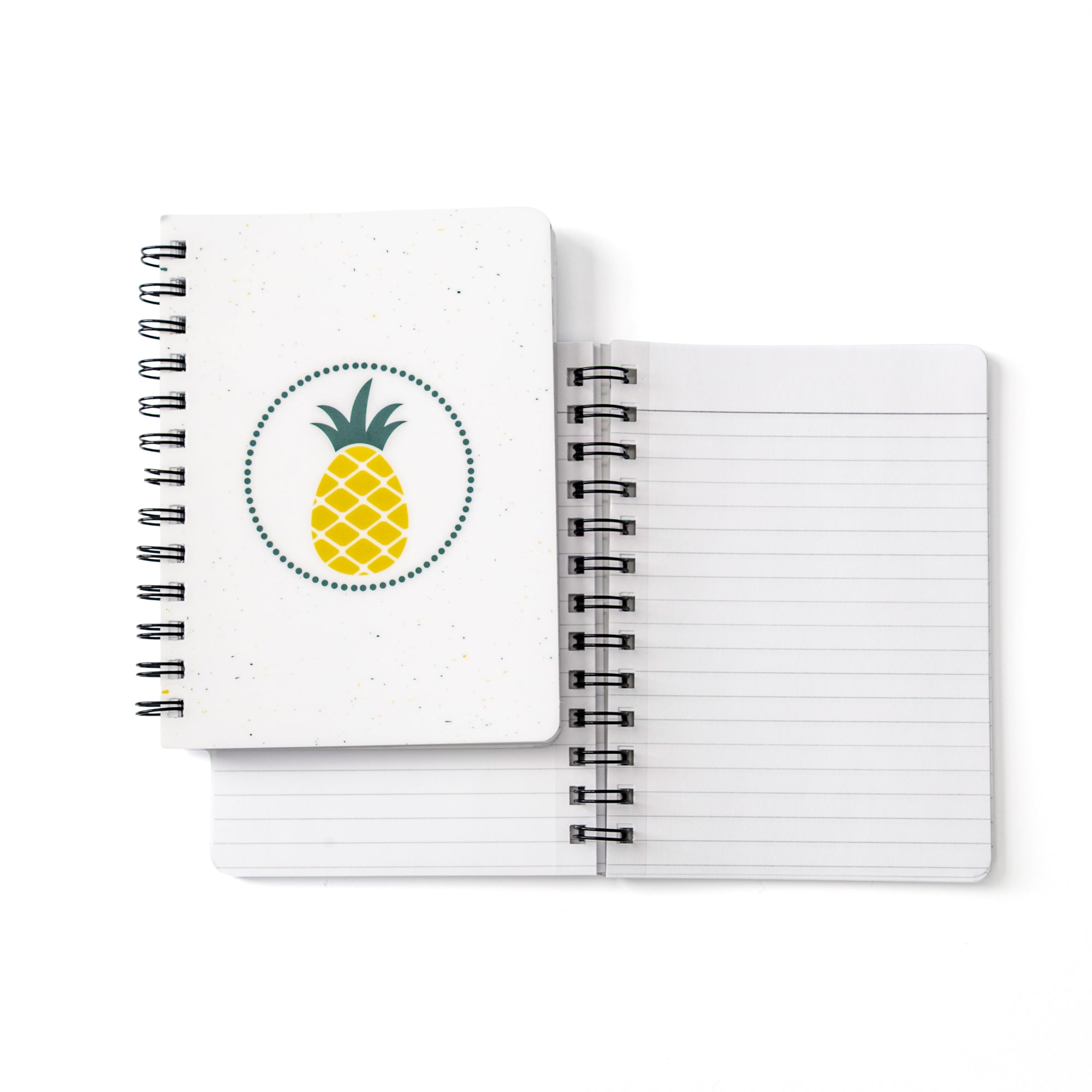 Pineapple Notebook Tropical Flair 5x7 Spiral with pineapple design, lined pages, and sturdy spiral binding for notes.