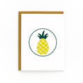 Blank A2 card featuring a stylized pineapple design symbolizing welcome and hospitality with a kraft envelope.