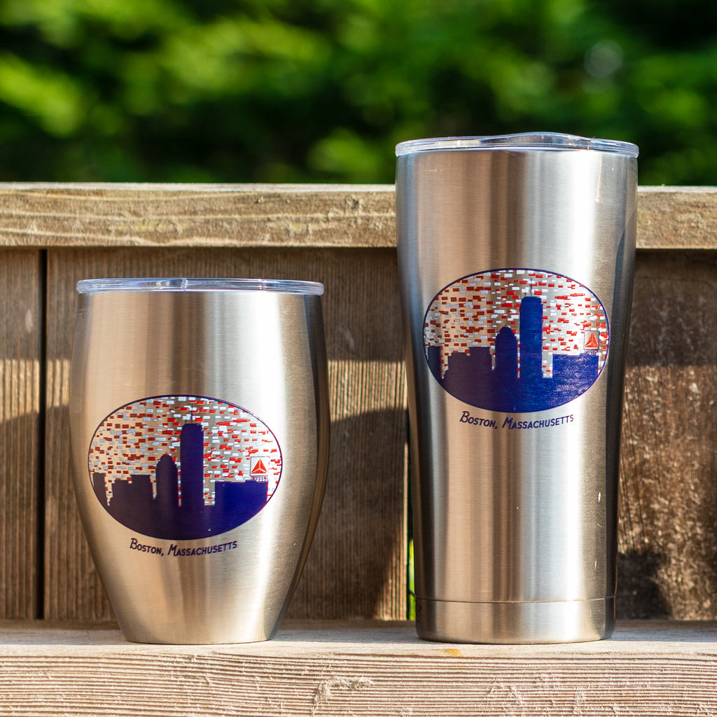 Boston Skyline Tervis Tumbler with Citgo Sign, insulated 12 oz stainless steel tumbler for hot or cold drinks.