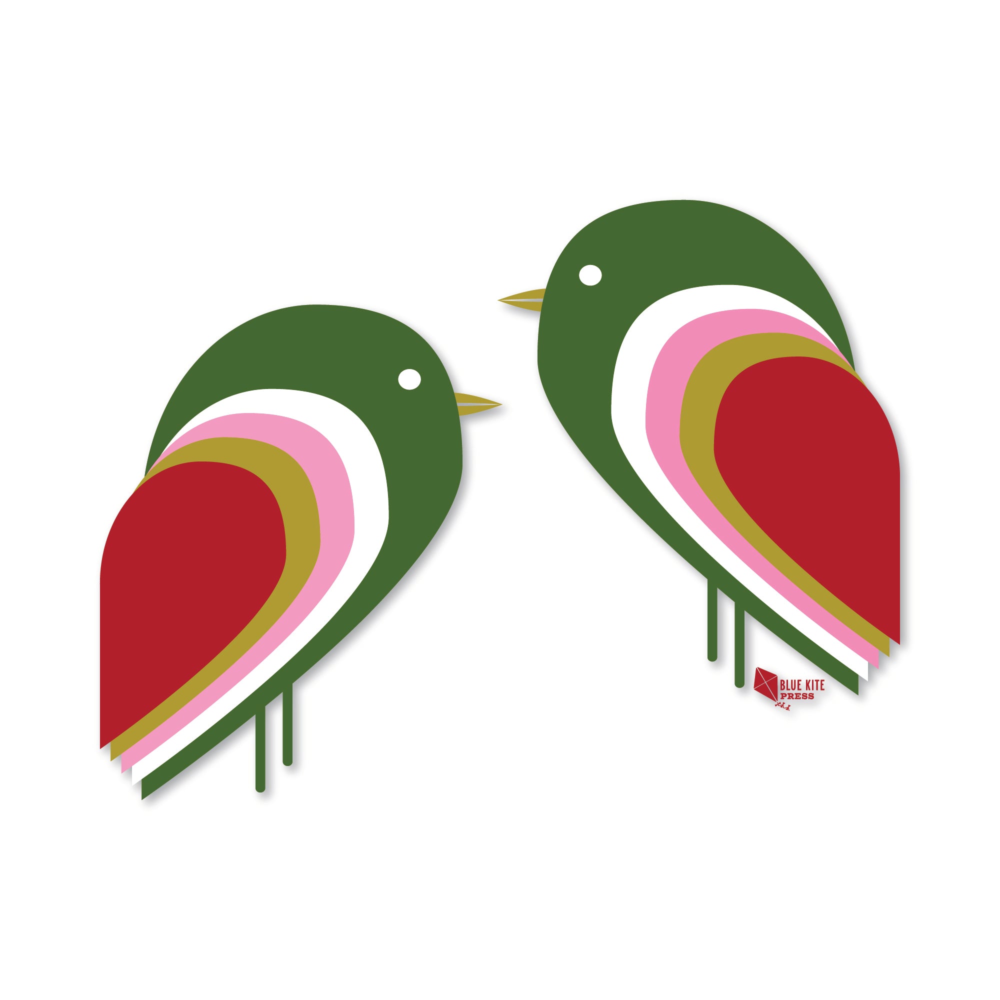 Pink Tiki Birds Sticker