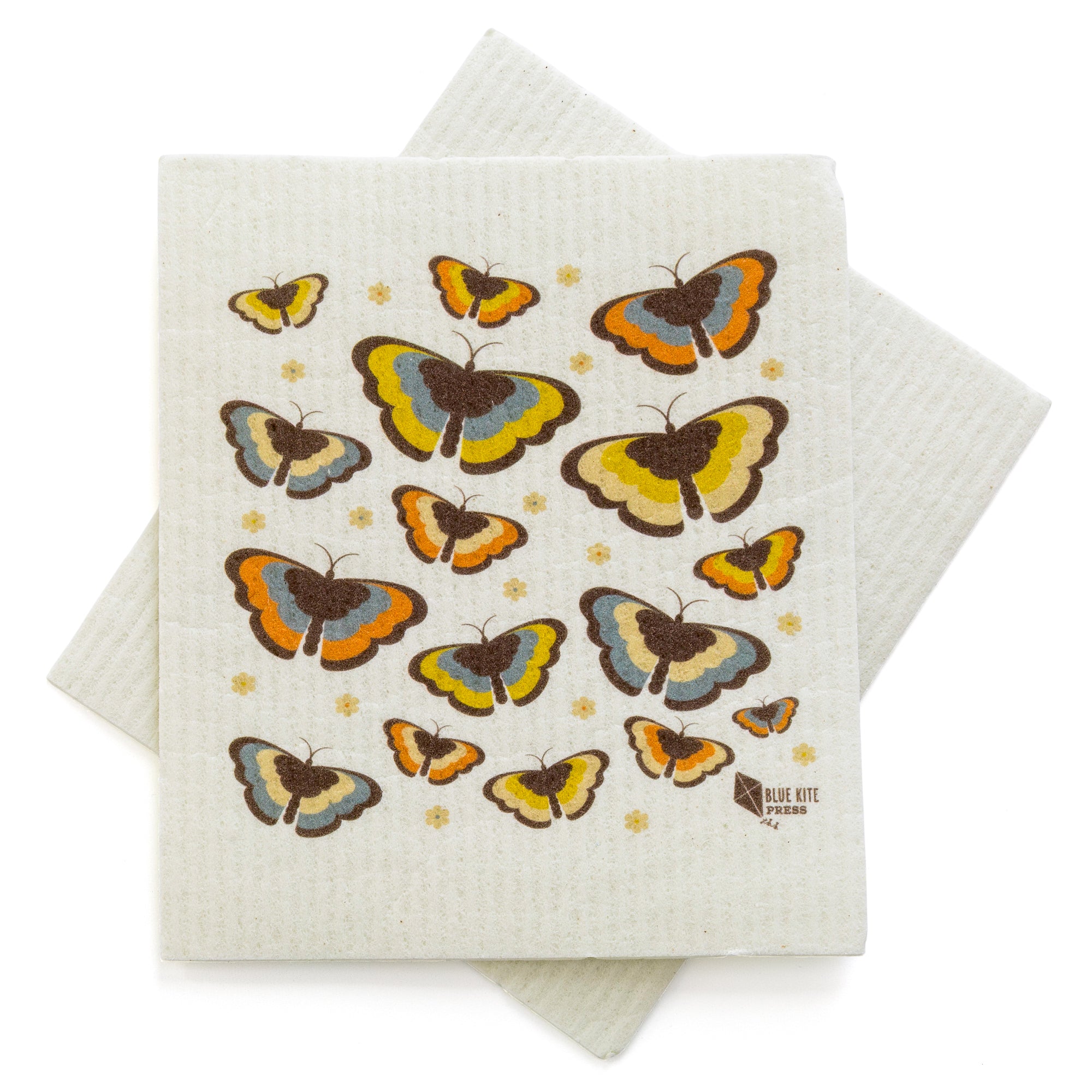 Swedish dishcloth with butterfly design