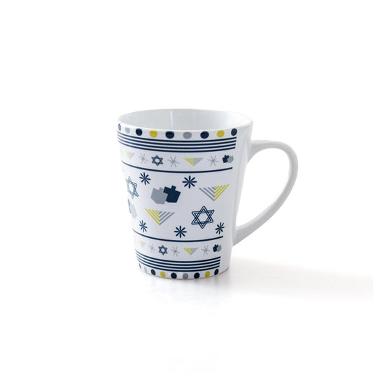 Hanukkah Bright Latte Mug | 12 oz ceramic - Blue Kite Press