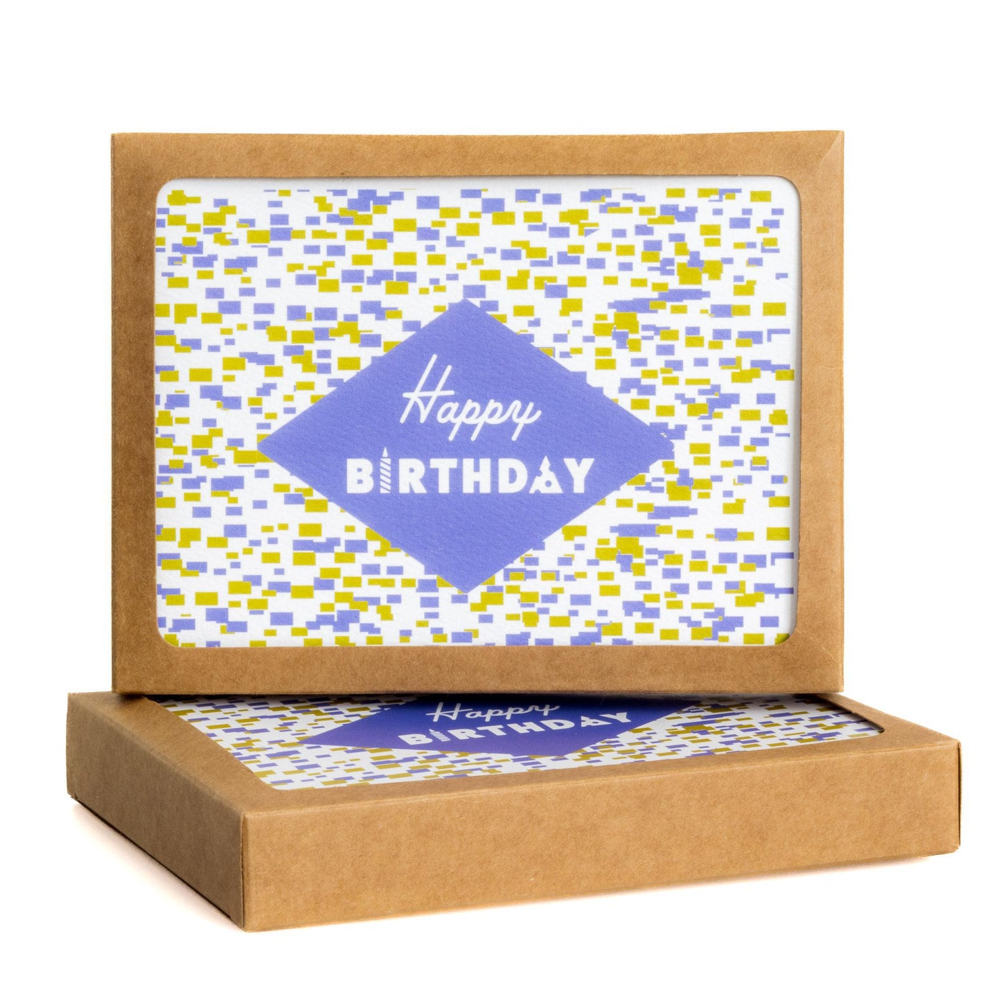 Happy Birthday Boxed Card Set - Purple Confetti