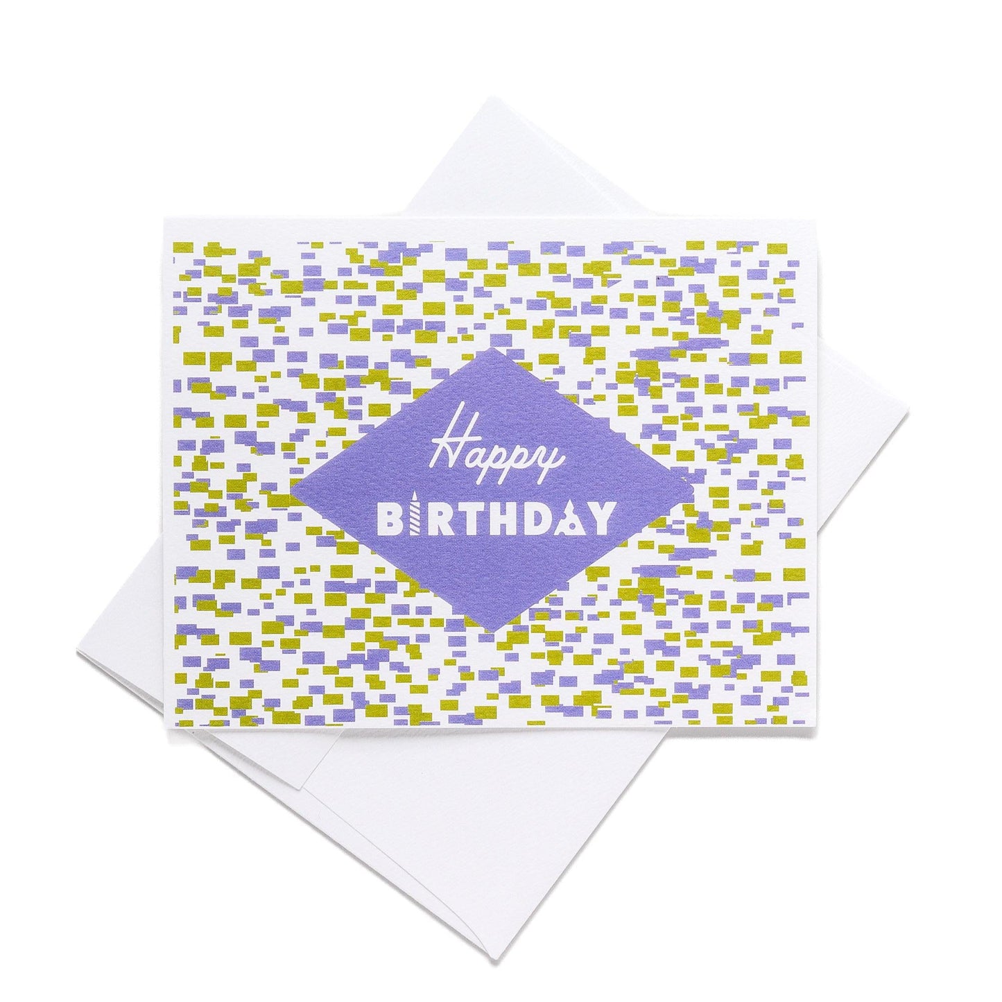 Happy Birthday Note Card - Purple Confetti - Blue Kite Press
